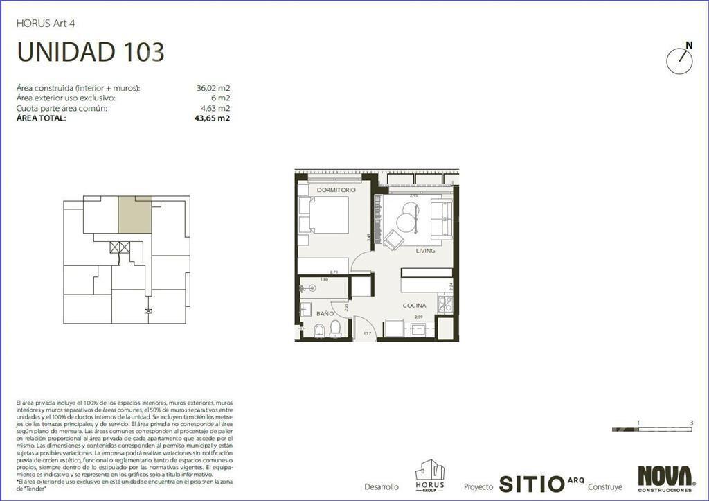 Apartamento de un dormitorio en venta en Centro - 103