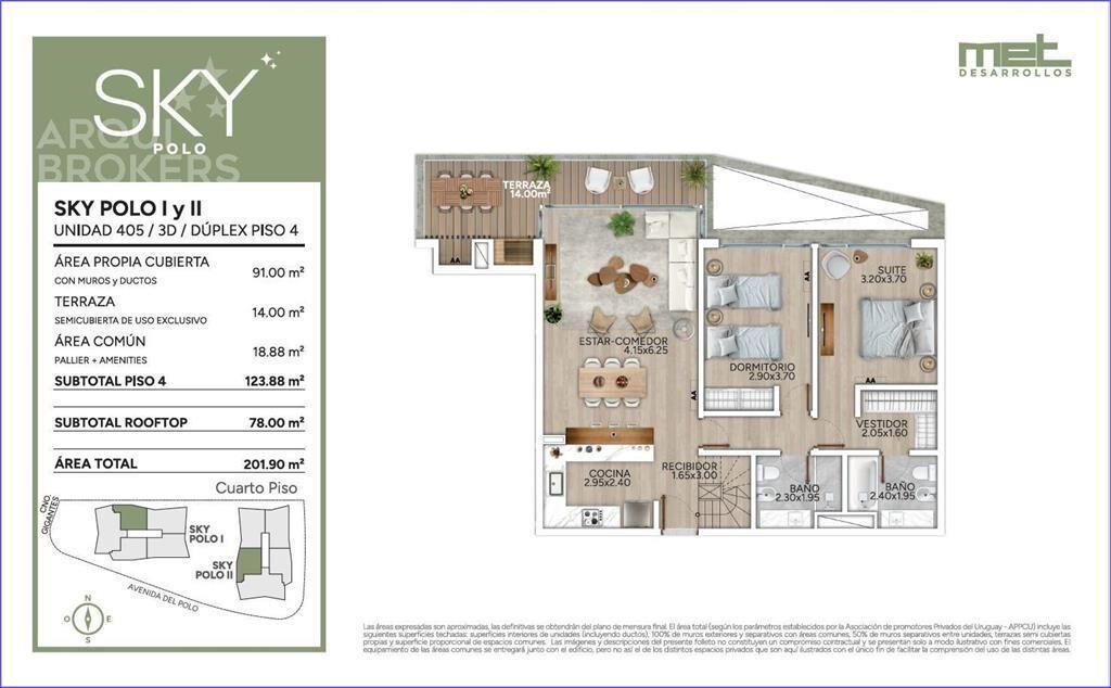 Apartamento penthouse de dos dormitorios en venta en Carras
