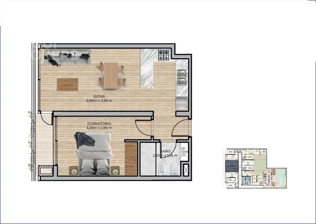 Apartamento de un dormitorio en venta en Centro - 102