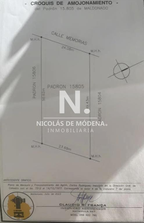 En venta lote de 1130m2 en Grutas, Punta Ballena