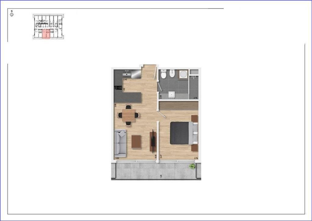 Apartamento de un dormitorio en venta en Buceo - 1802