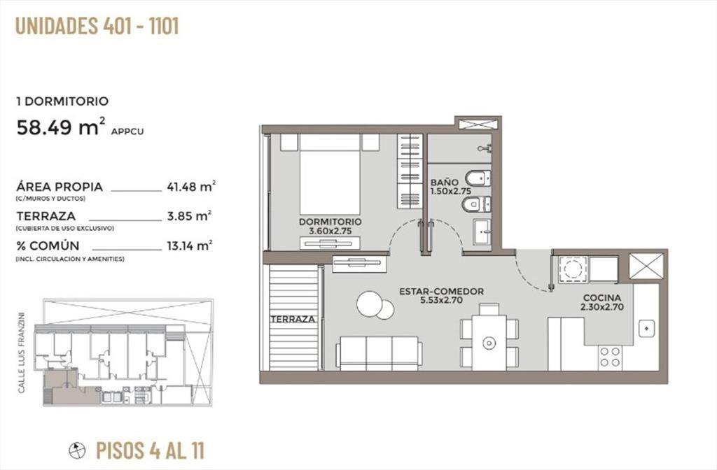 Apto. en Venta 1 dorm. a estrenar Punta Carretas