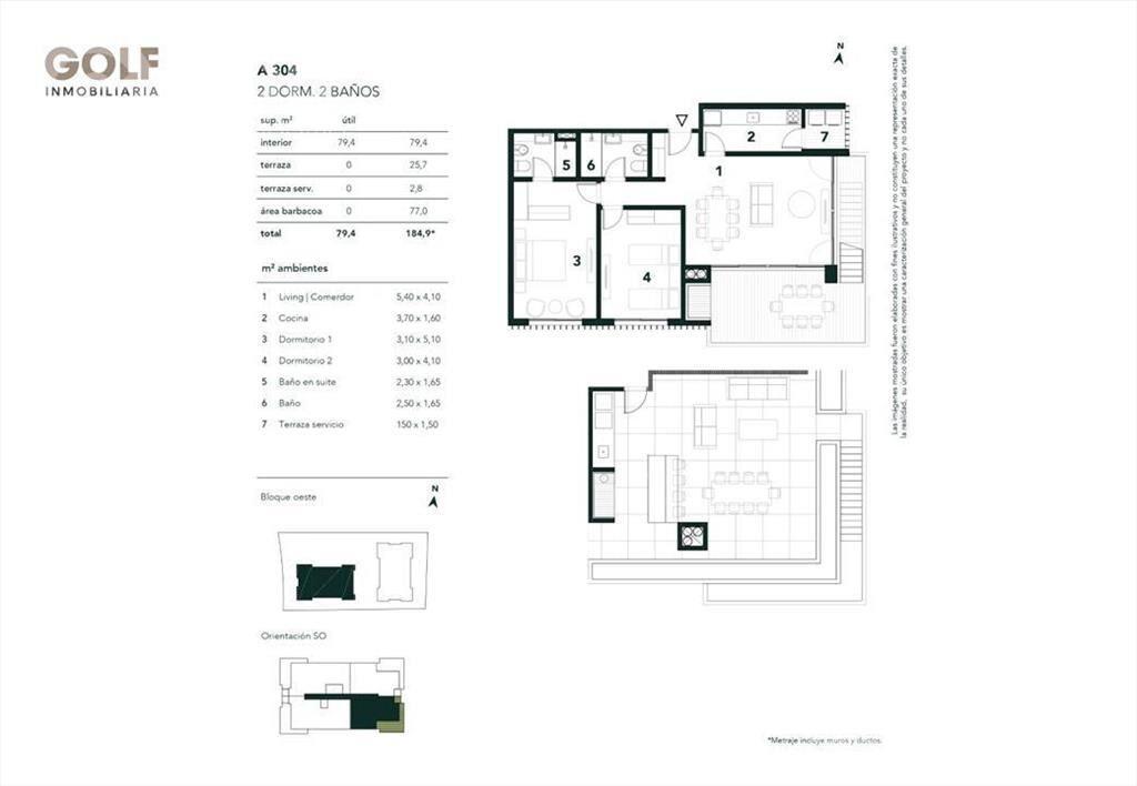 Venta apartamento de 2 dormitorios con terraza en Barrio Pa