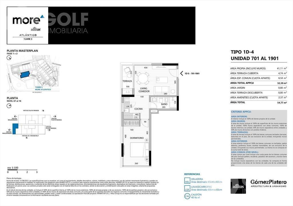 Venta de apartamento de 1 dormitorio en Punta del este
