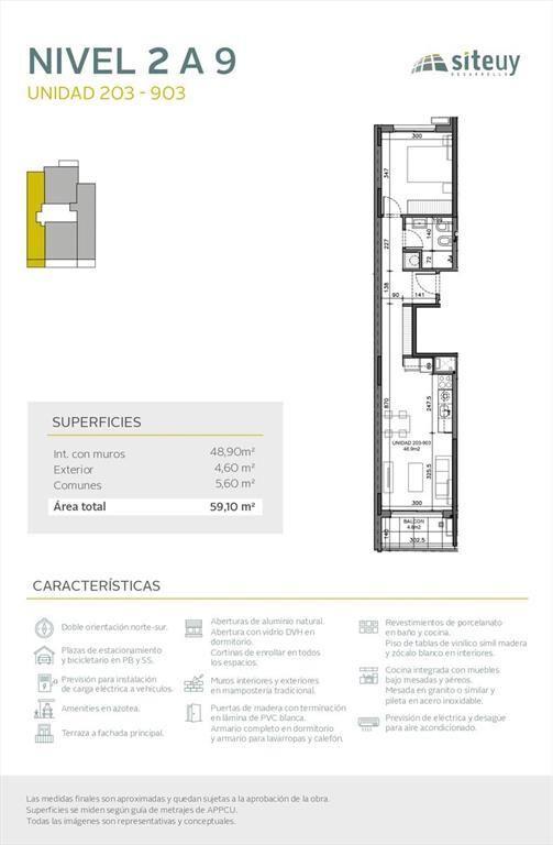 Venta Apartamento 1 Dormitorio en Cordon