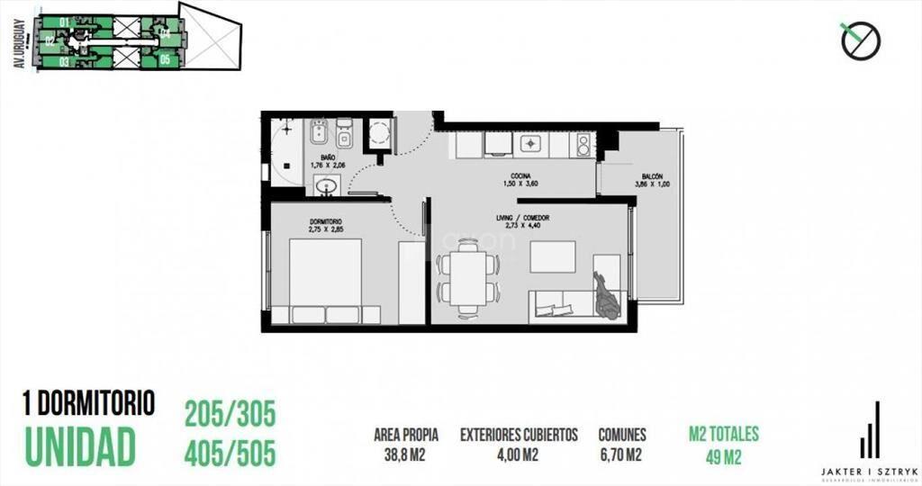 VENTA LANZAMIENTO DE APARTAMENTO DE 1 DORMITORIO EN BARRIO
