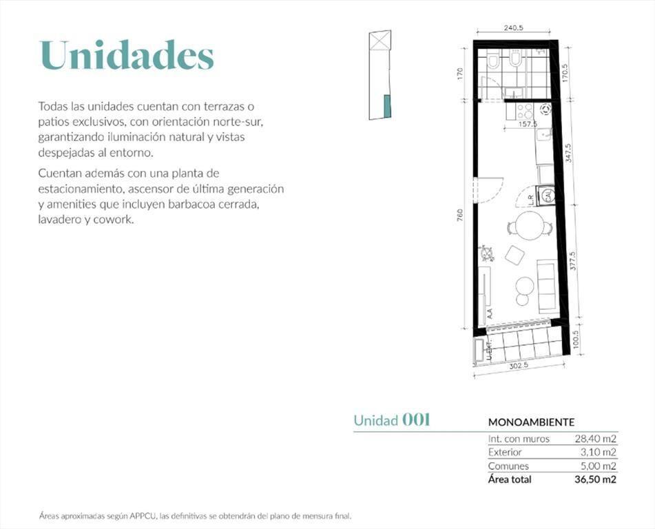 Venta Monoambiente Cordón a estrenar Julio 2027