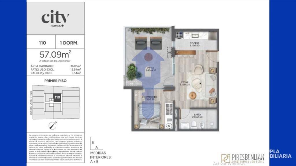 Venta 1 dormitorio en Cordón a Estrenar