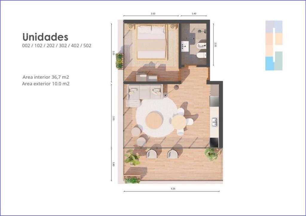 Apartamento de un dormitorio en venta en Playa Mansa - 202