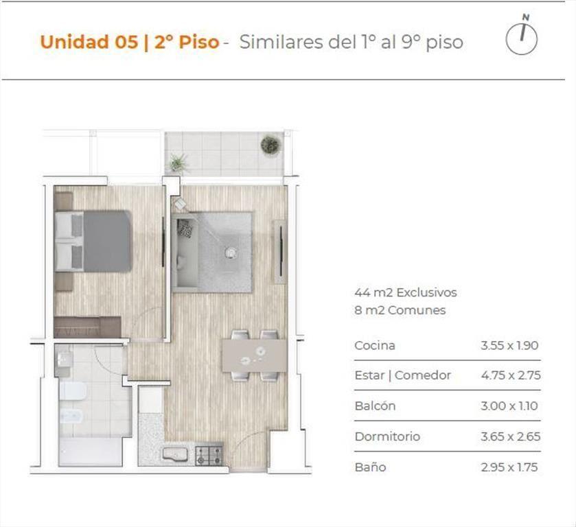 APARTAMENTO EN VENTA CORDON 1 DORMITORIO EN POZO