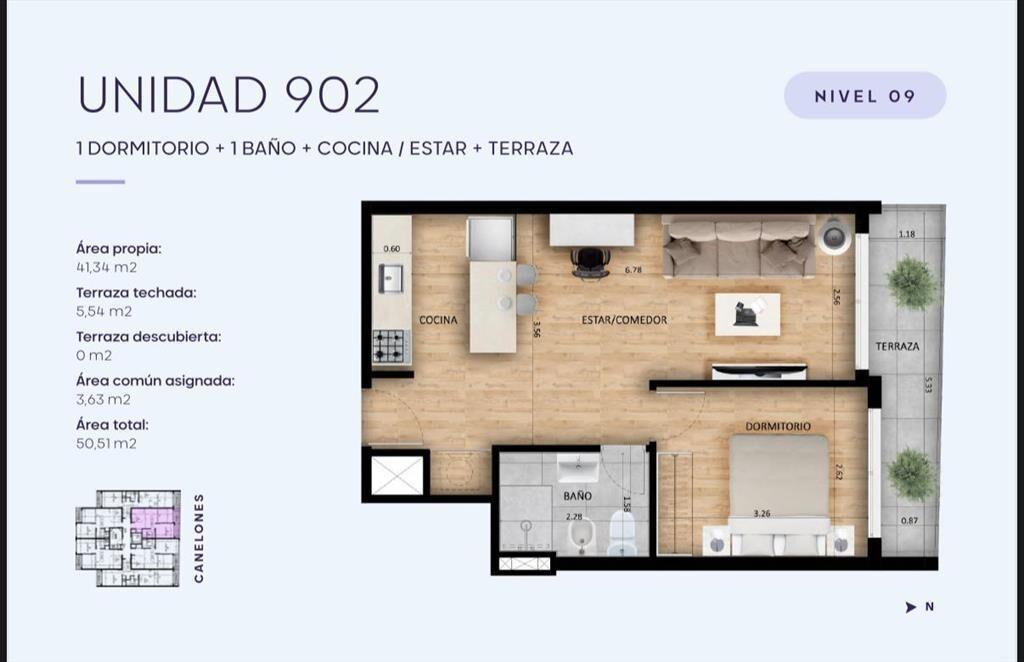 Apartamento en venta con renta en Cordón Sur