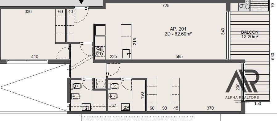 Apartamento de 2 dormitorios, con balcón y parrillero. E...