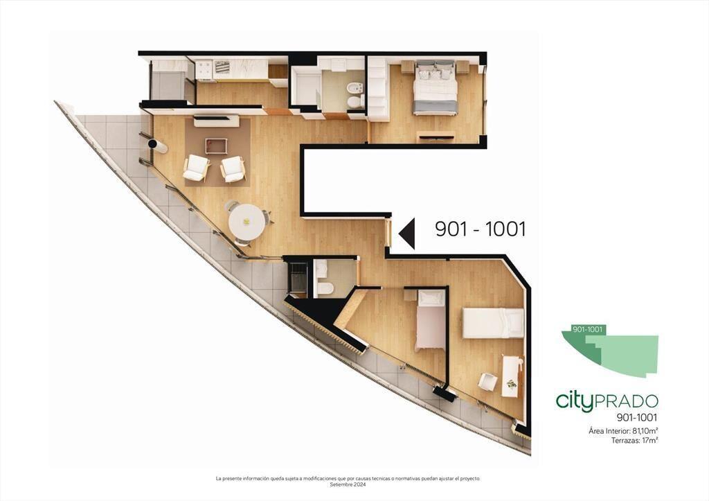 Venta Apartamento 3 Dormitorios en el Prado