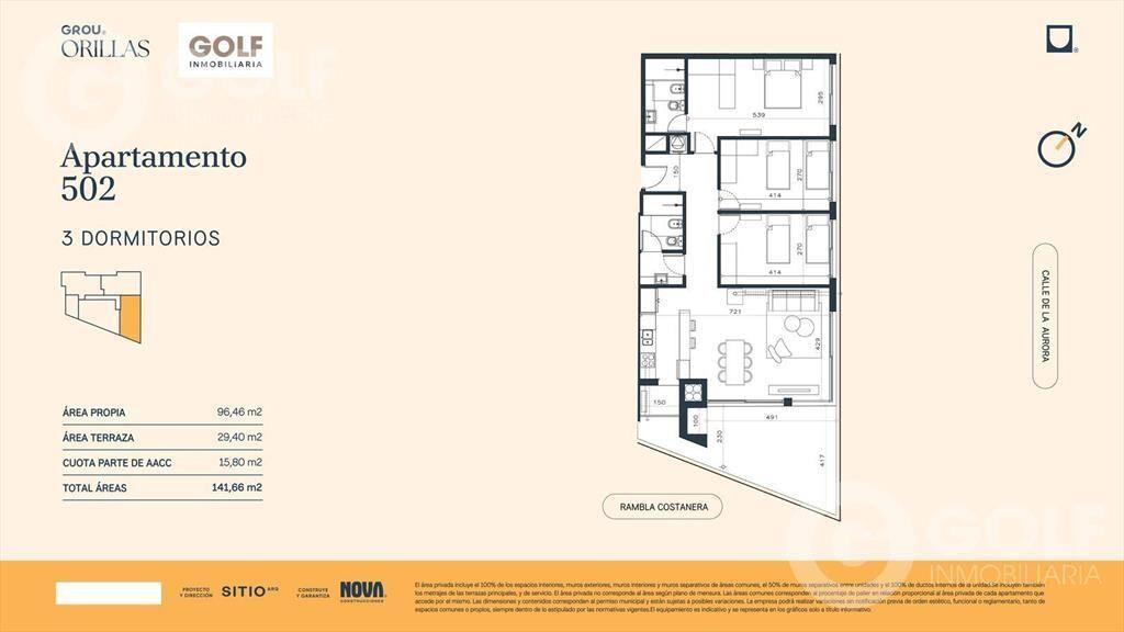 Venta de apartamento pent house de 3 dormitorios con terraz