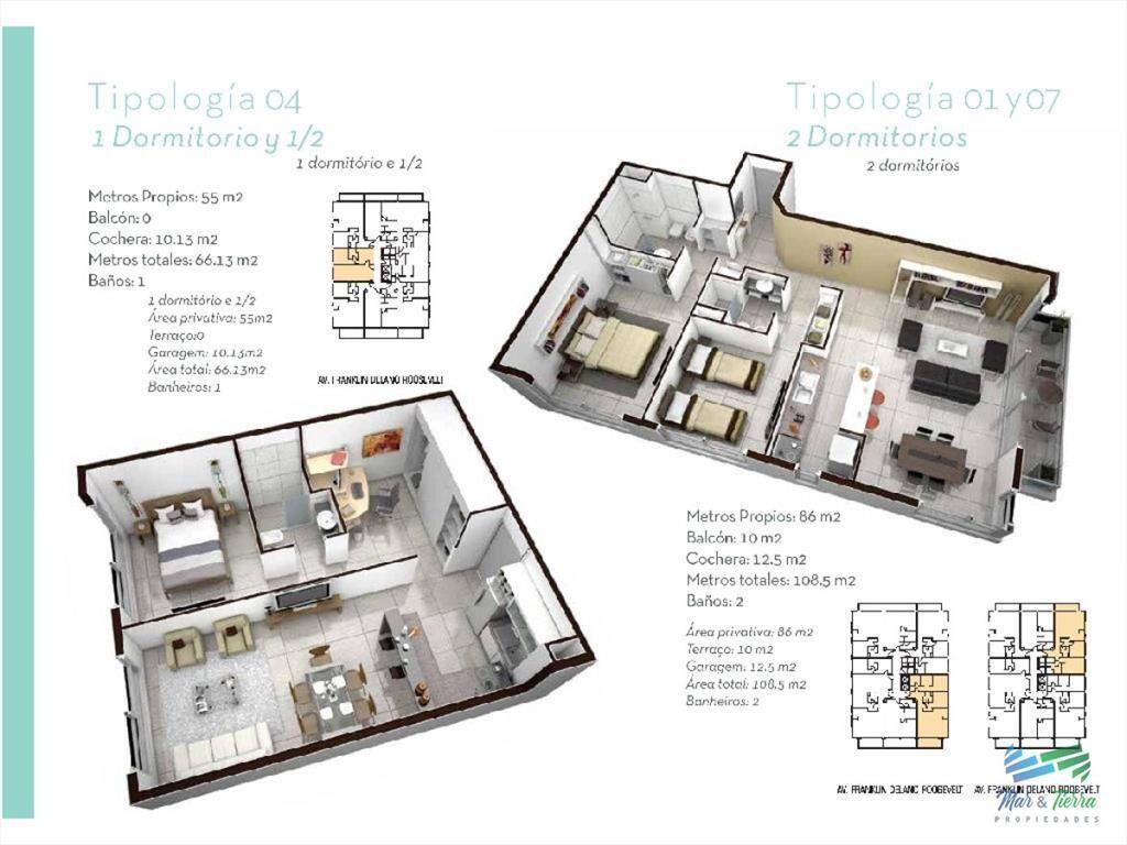 Apartamento en Roosevelt, 2 dormitorios *