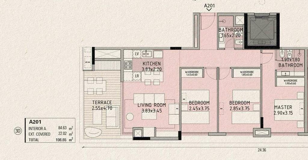 Apartamento en Venta 3 Dormitorios en La Guadalupe, La Ba...