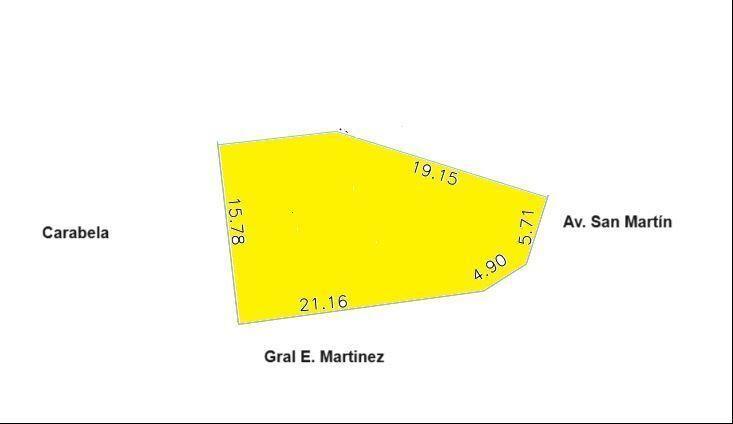 Terreno de 351m2 en venta en Av. San Martín y E. Martinez