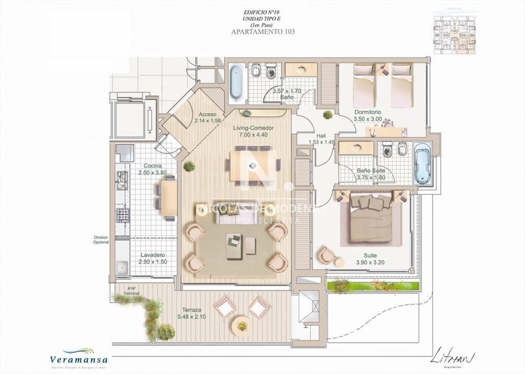 Hermoso departamento en complejo Veramansa , dos dormitorio