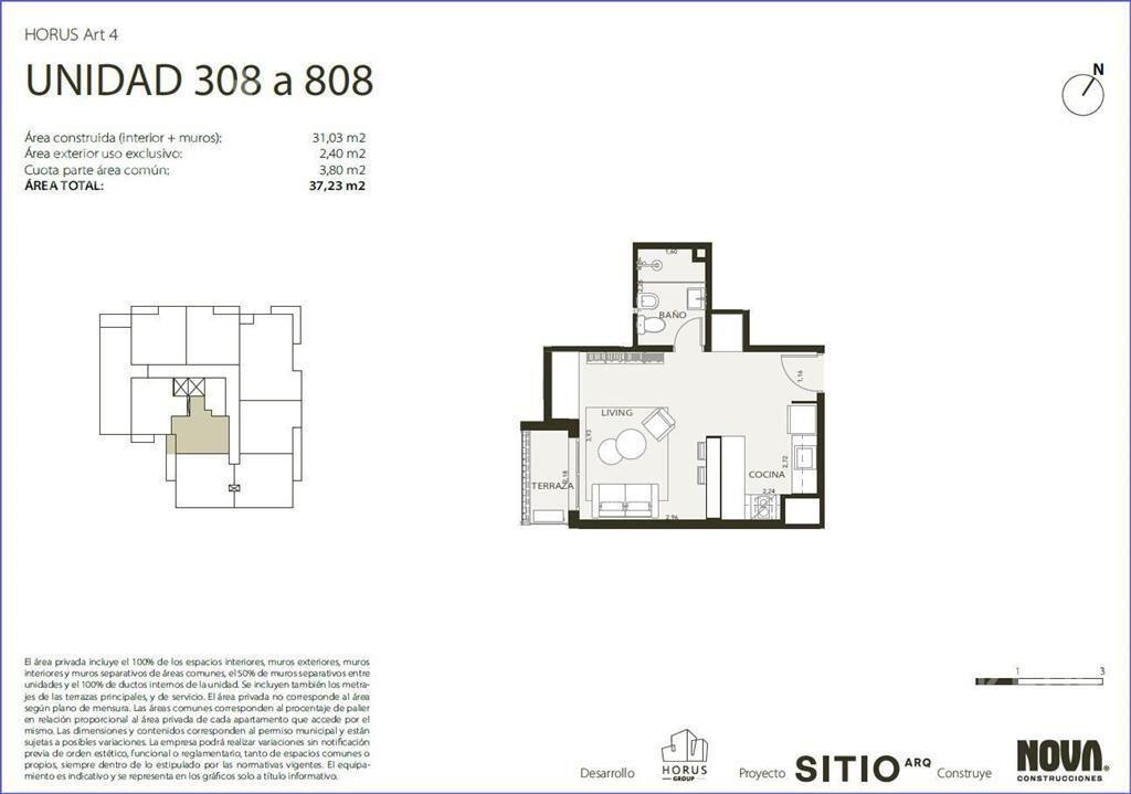 Apartamento monoambiente en venta en Centro - 308