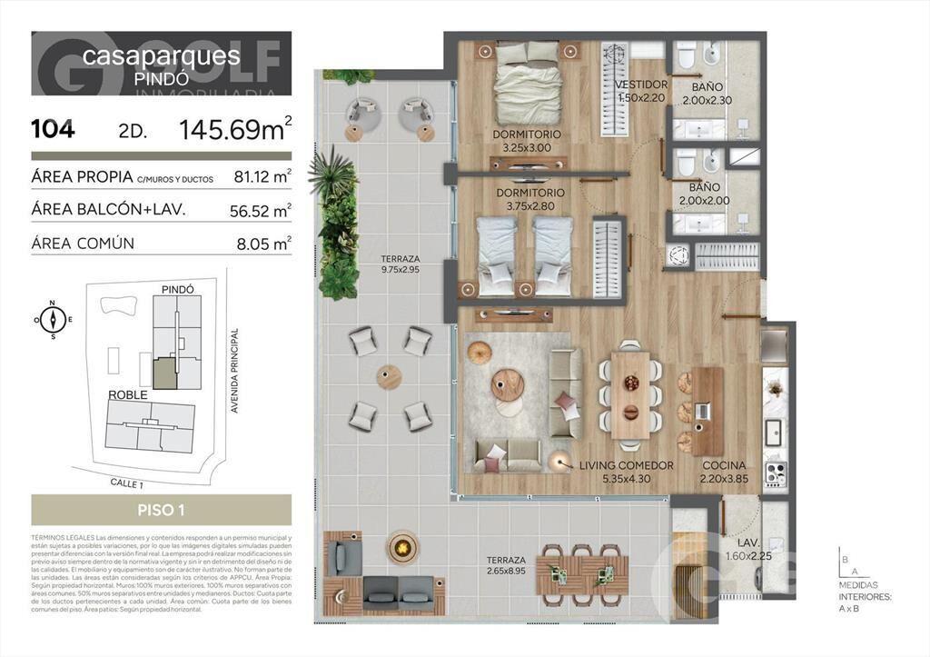 Venta apartamento en Barrio Parques - Carrasco Norte CASA P