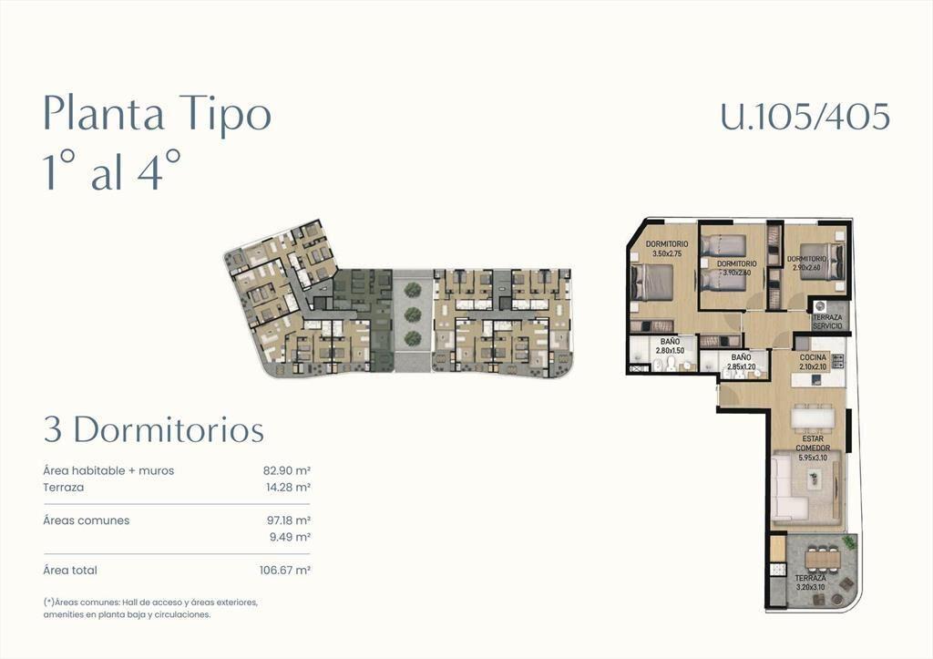 Venta Apartamento 3 Dormitorios en Ciudad de la Costa