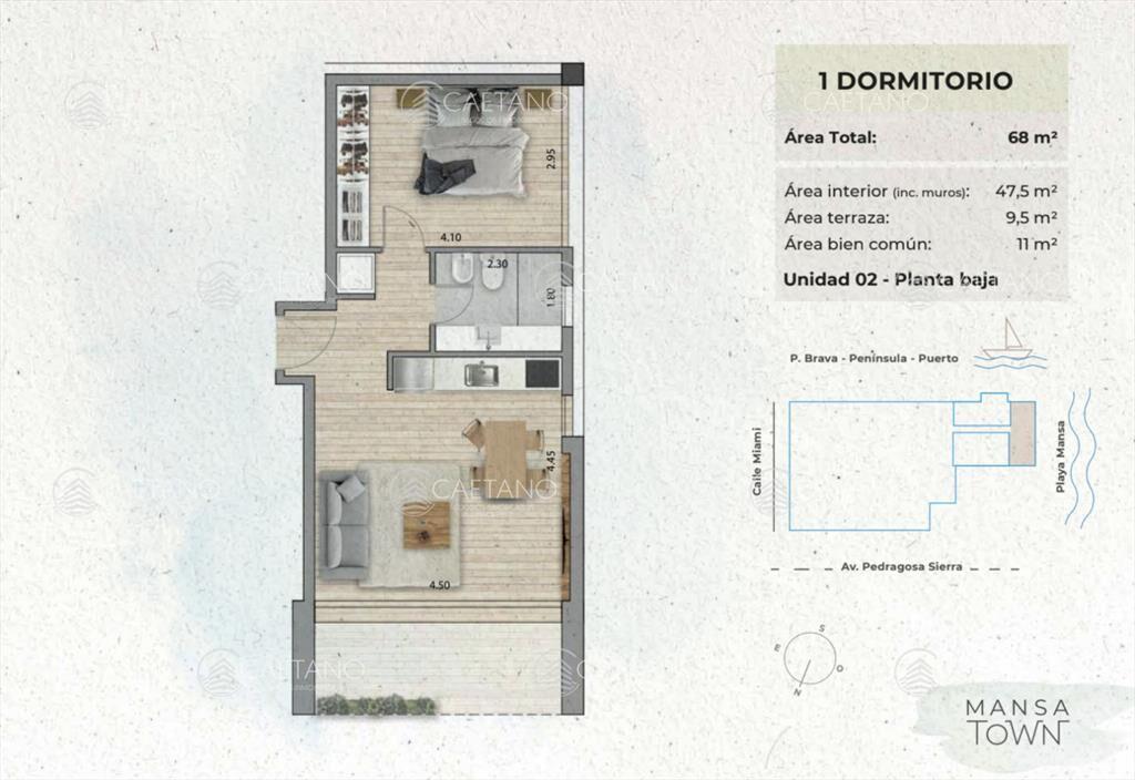 Venta apartamento 1 dormitorio. Playa mansa, del