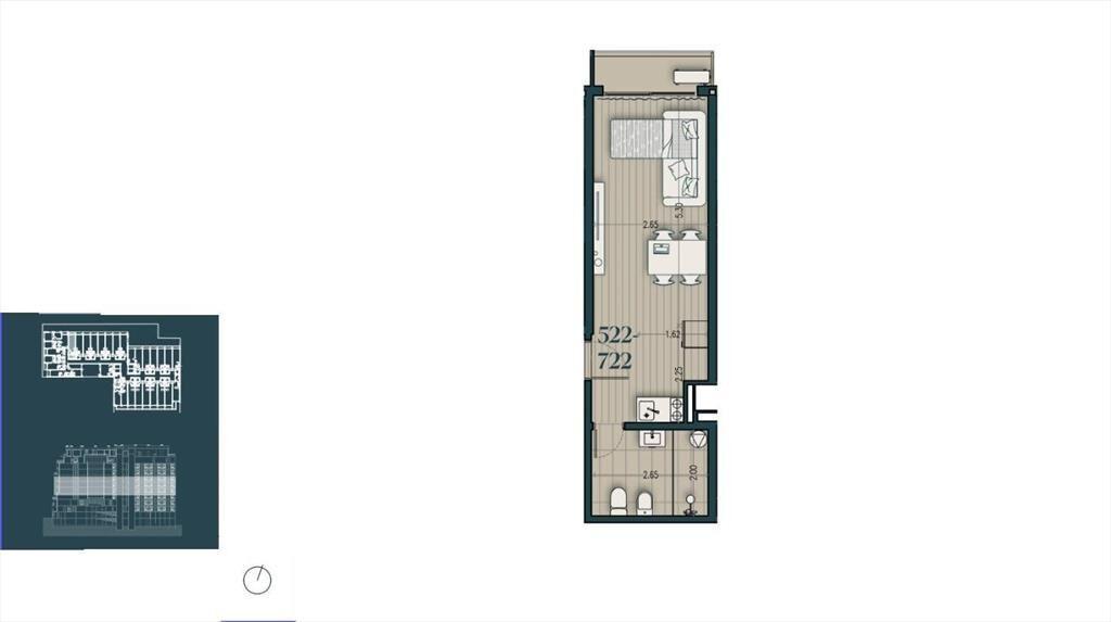 Venta apartamento monoambiente en Parque Rodó - 722