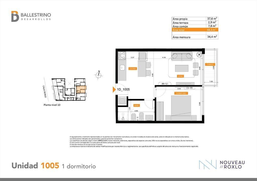 Venta Apartamento 1 Dormitorio en Cordón