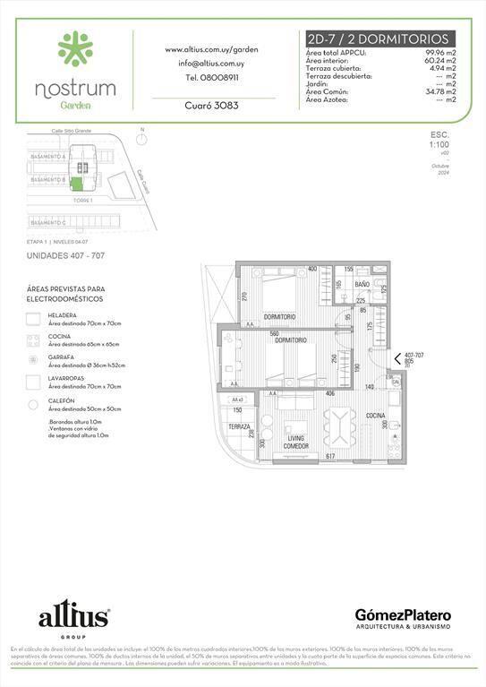 VENTA APARTAMENTO 2 DORMITORIOS NOSTRUM GARDEN