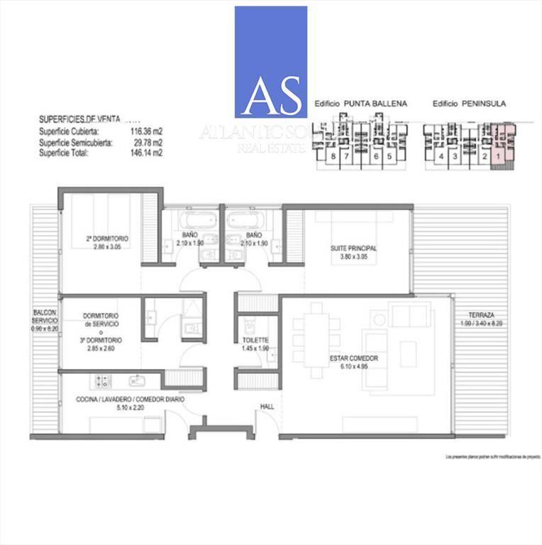 Apartamento 3 dormitorios moderno en primera al