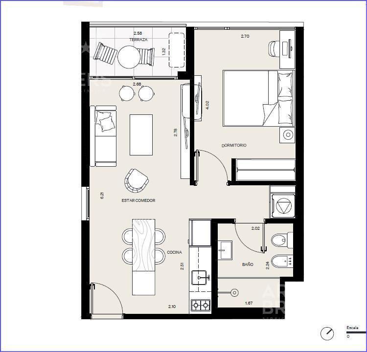 Apartamento de un dormitorio en venta en Buceo - 207