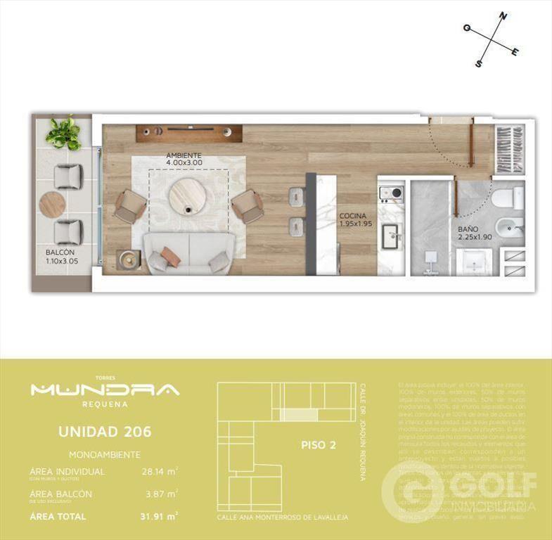 Venta de monoambiente en Cordón