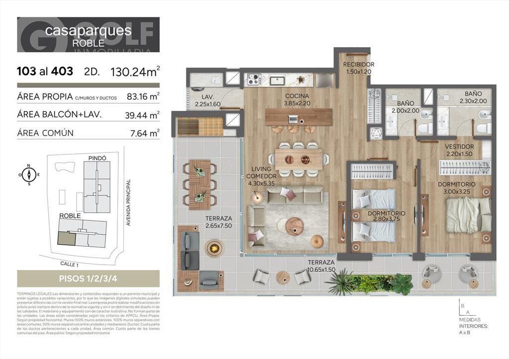 Venta apartamento en Barrio Parques - Carrasco Norte CASA P