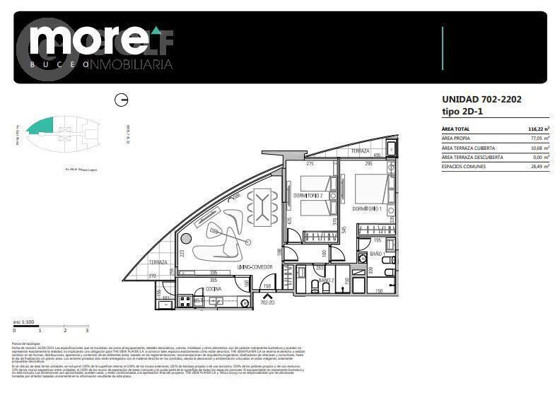 Venta de apartamento de 2 dormitorios en Buceo