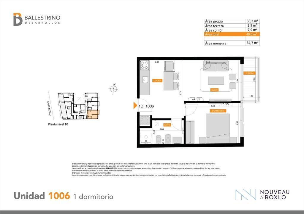 Venta Apartamento 1 Dormitorio en Cordón