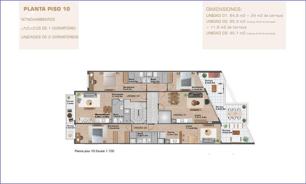Apartamento monoambiente en venta en Punta Carretas - 1003