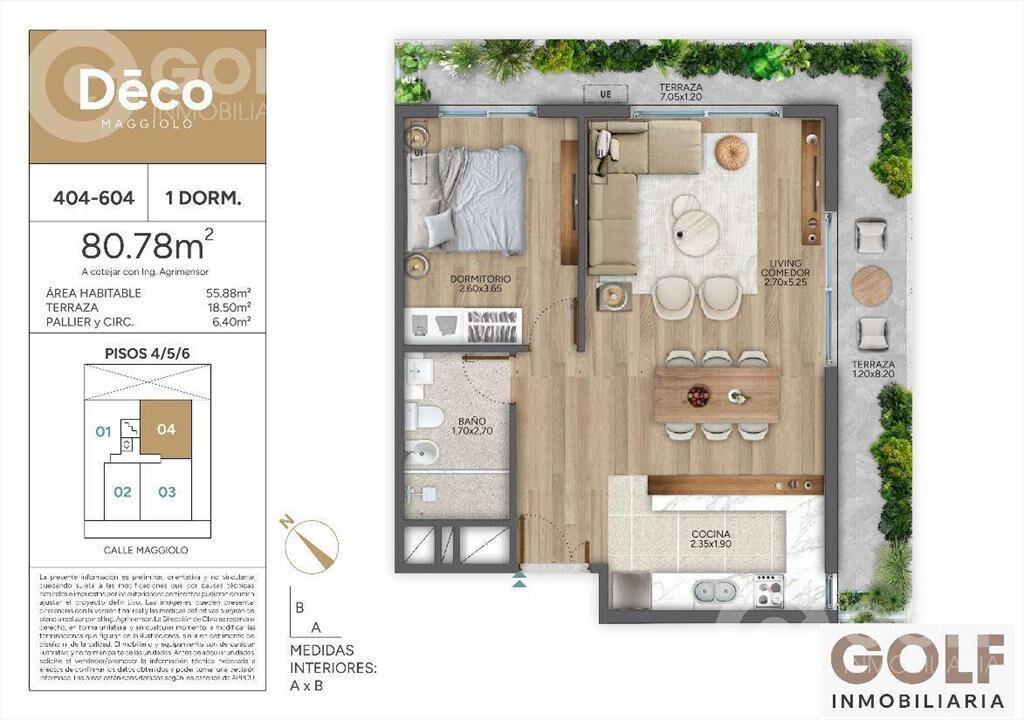 Venta Apartamento 1 dormitorio con Terraza en Punta Carreta