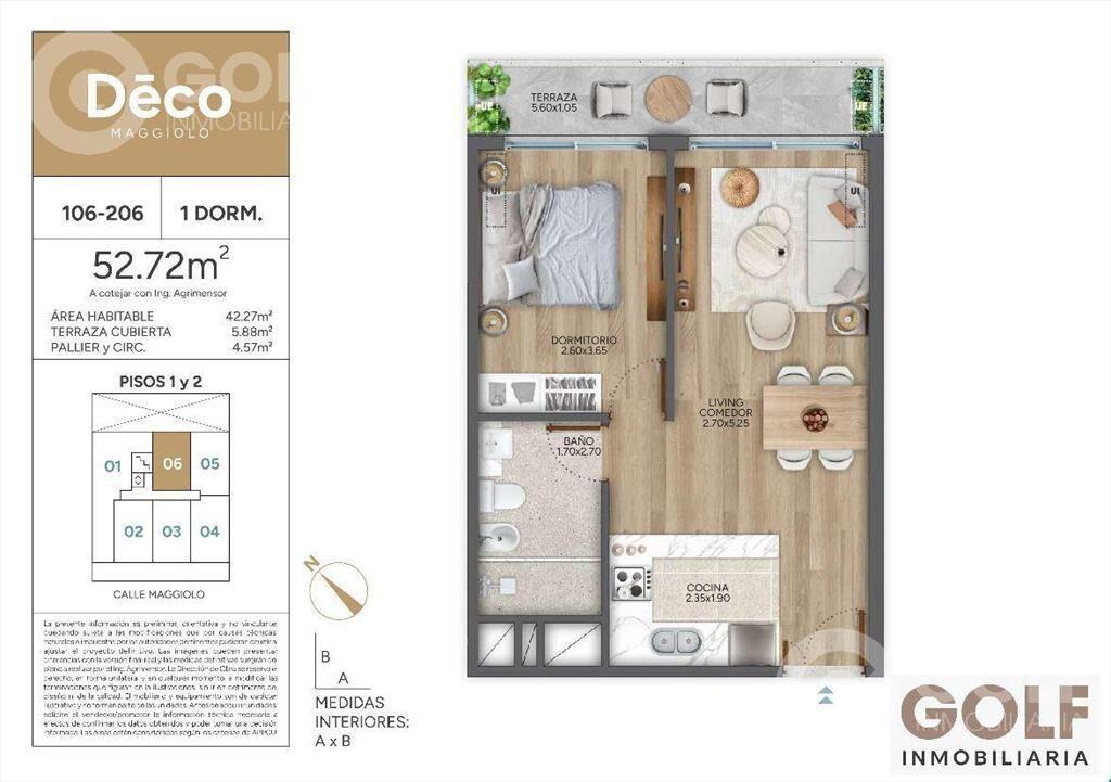 Venta Apartamento 1 dormitorio con Terraza - Parque Rodó -