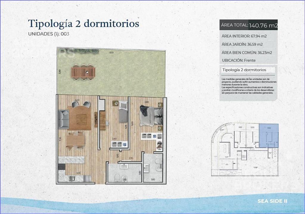 Apartamento de un dormitorio en venta en Pocitos - 003