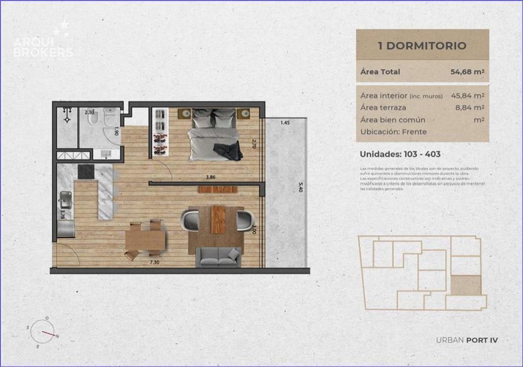 Apartamento de un dormitorio en venta en Pocitos Nuevo - 40