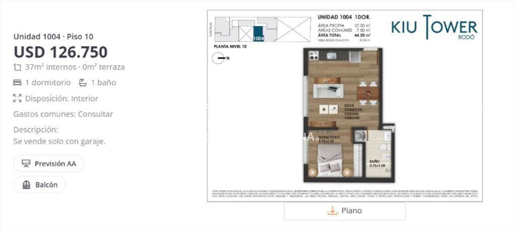 Venta Apartamento Con Garage en Cordón,