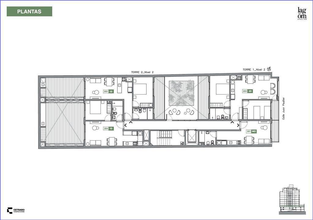 Apartamento de un dormitorio con patio en venta en Cordón -