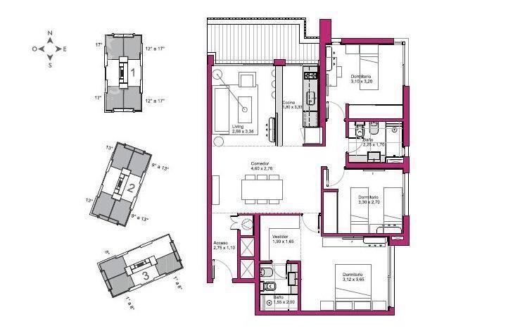 Apartamento de 3 dormitorios en venta en Malvín