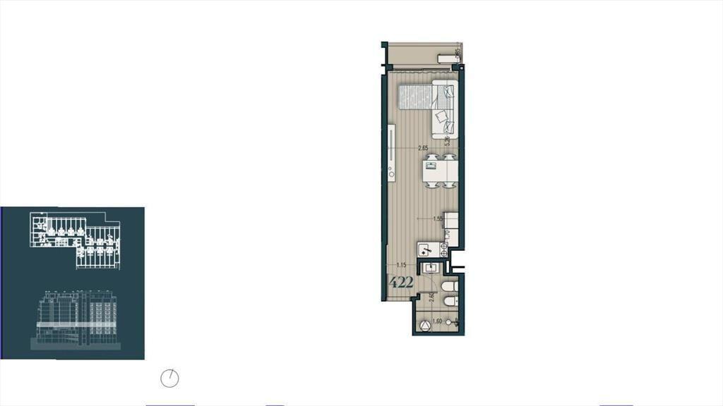 Venta apartamento monoambiente en Parque Rodó - 422