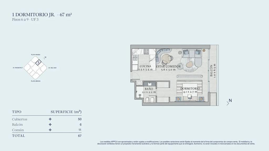 Venta apartamento 1 dormitorio y 1 baño en SLS, Punta del E