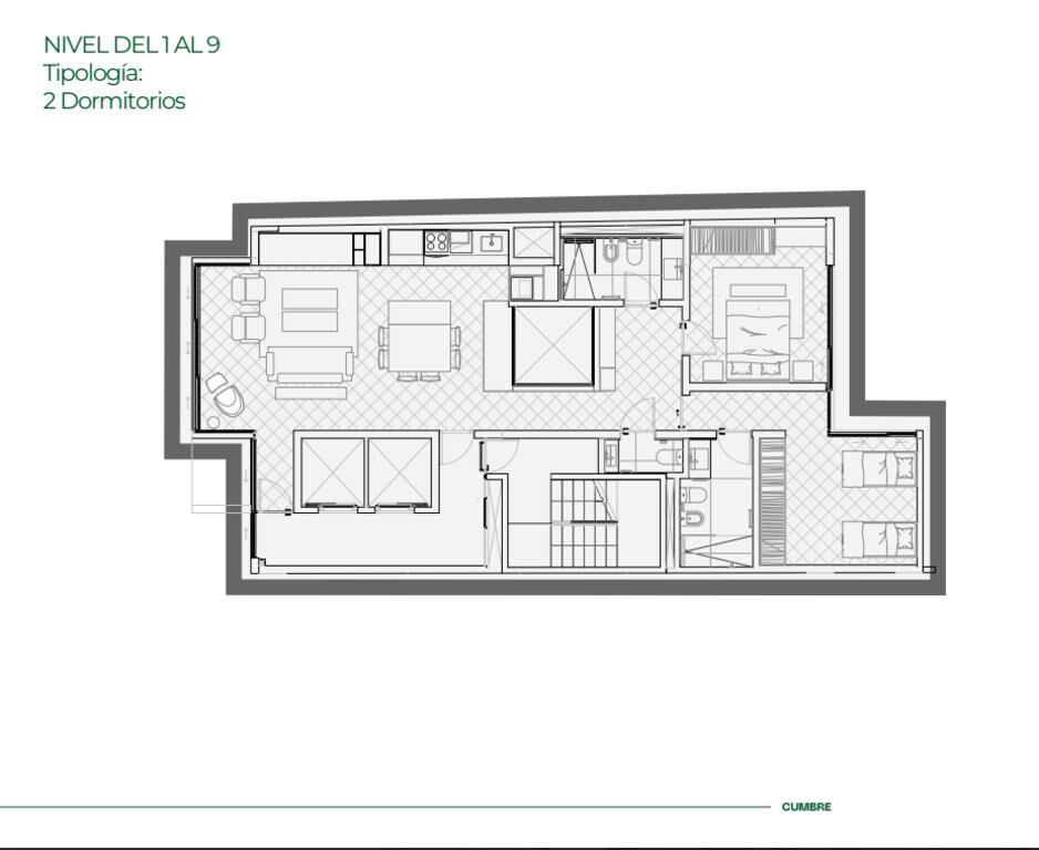 Venta de apartamento de 2 dormitorios en Cumbre, Punta Carre