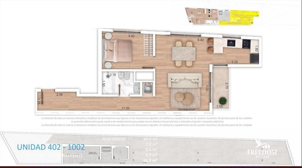 VENTA 1 DORM , TERRAZA, POCITOS, POZO