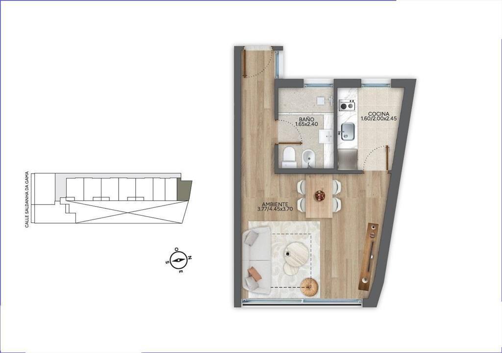 Apartamento monoambiente en venta en Puerto Buceo - 209