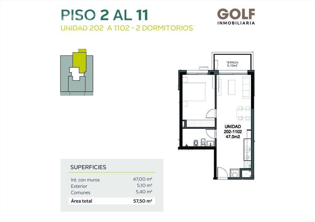 Venta apartamento de 2 dormitorios con terraza en Parque Ba