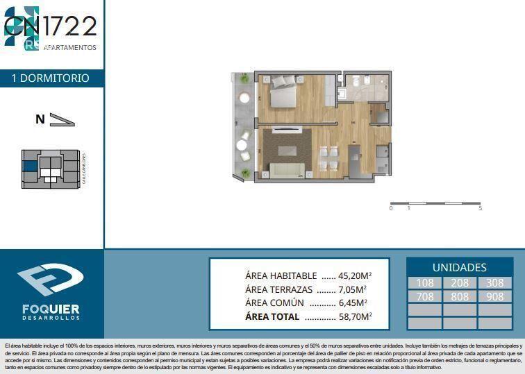Apartamento de un dormitorio en venta en Cordón - 808
